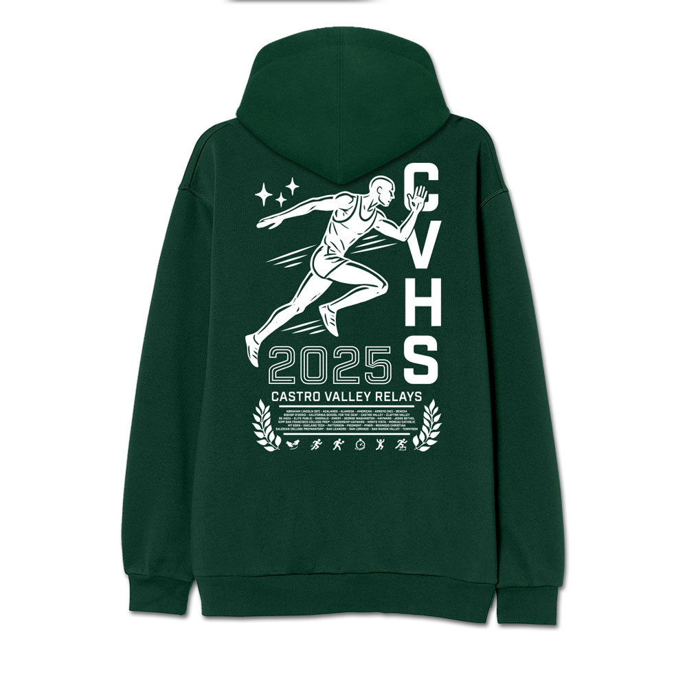 CVHS TRACK INVITATIONAL HOODIE - FOREST GREEN