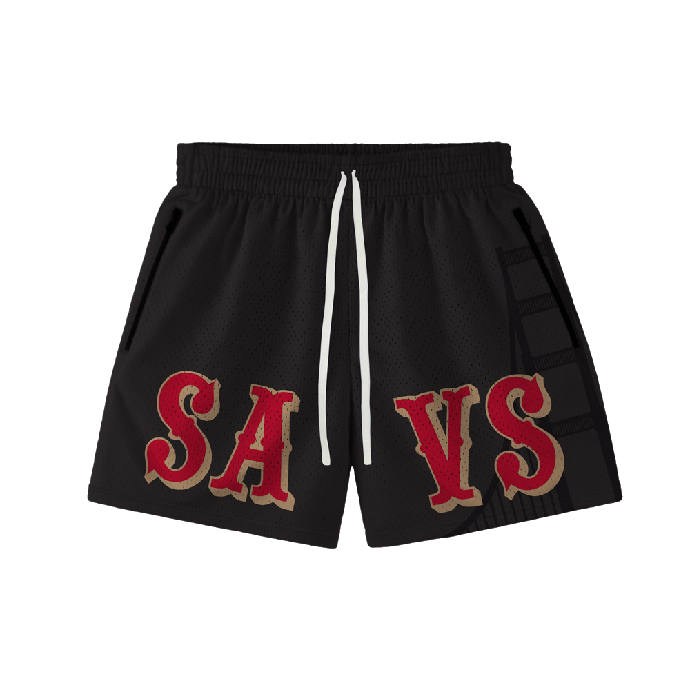 SF SAVS HOOP SHORTS - BLACK