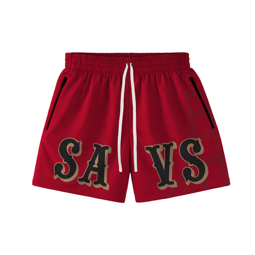 SF SAVS HOOP SHORTS - RED