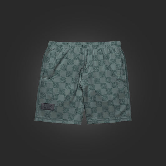 SAVS CHECKER FLORAL HYBRID SHORTS - ALPINE