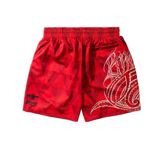 KAVA x BBC TRIANGLE HOOP SHORTS - RED
