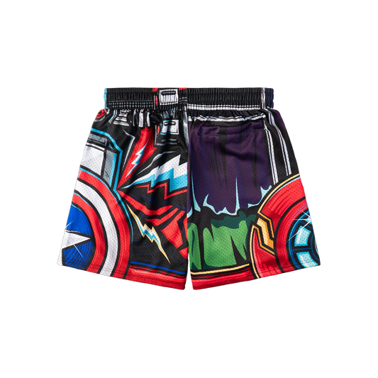 "WHAT THE?! HERO" MEN'S TRIMLESS HOOP SHORTS