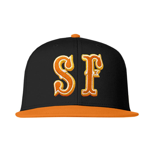 SAVS x BBC 6 PANEL "SF" SNAPBACK - BLACK/ORANGE