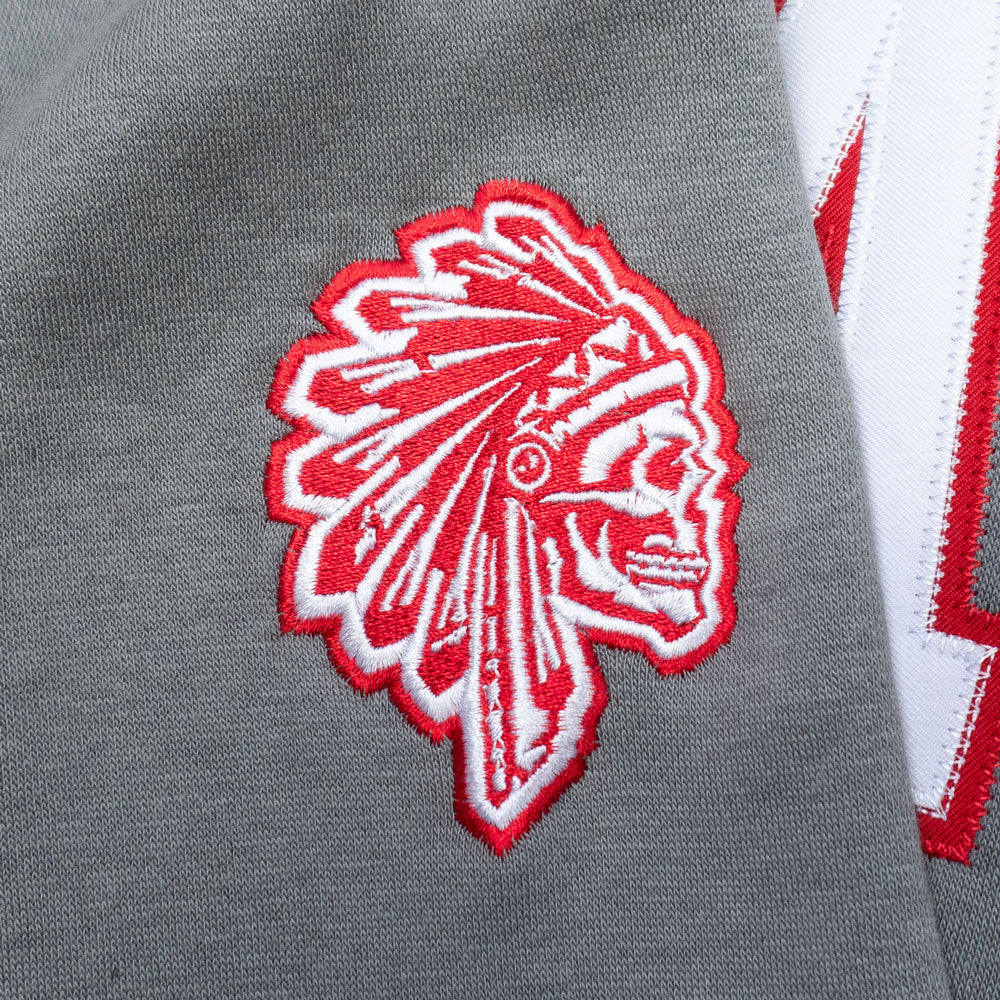 SAVS HEAVYWEIGHT APPLIQUE HOODIE - COOL GREY/RED