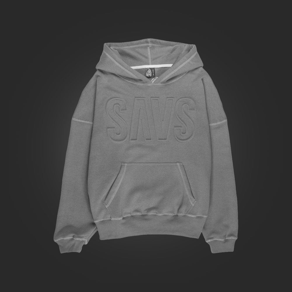 SAVS EMBOSSED HOODIE - COOL GREY