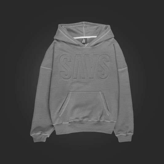 SAVS EMBOSSED HOODIE - COOL GREY