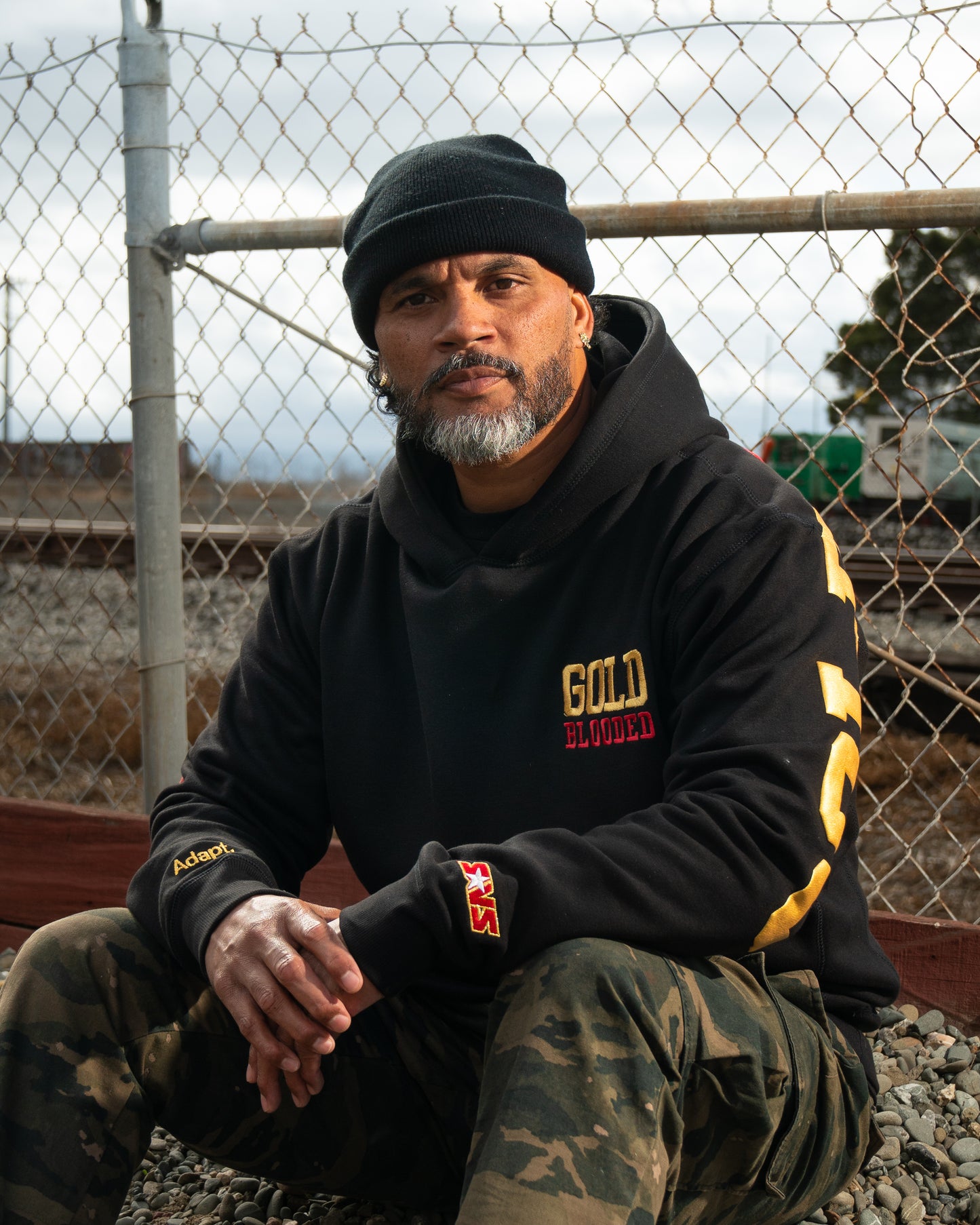 SAVS x ADAPT GOLD BLOODED "FULLBACK" HOODIE - BLACK