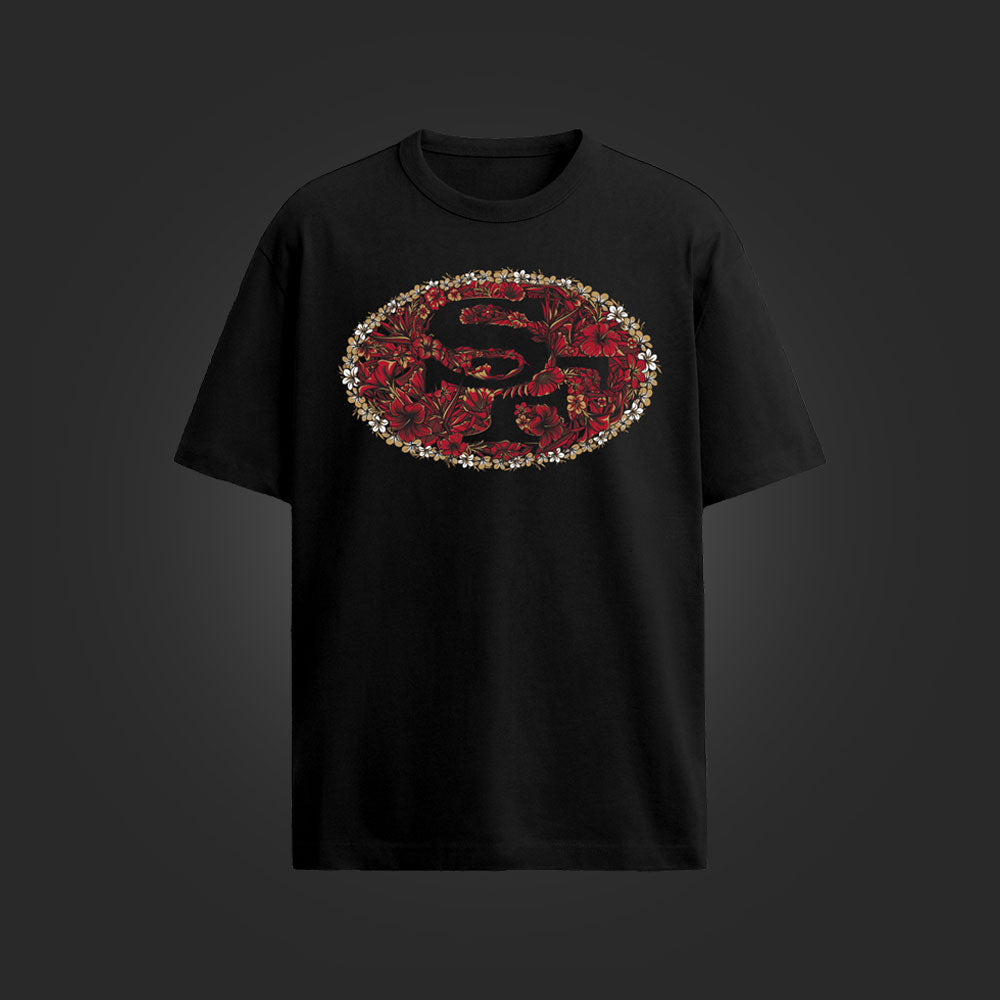 SAVS SF FLORAL TSHIRT - BLACK
