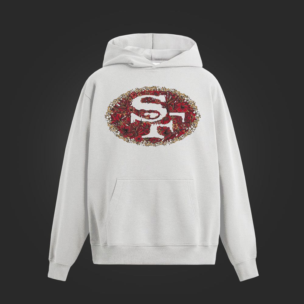 SF FLORAL HOODIE - WHITE