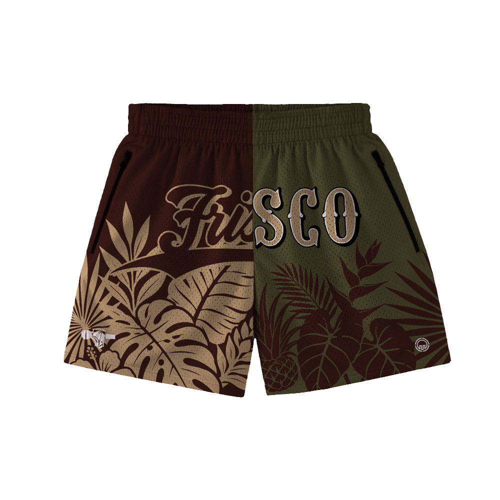 FRISCO SPLIT "ISLAND VYBEZ" MESH SHORTS