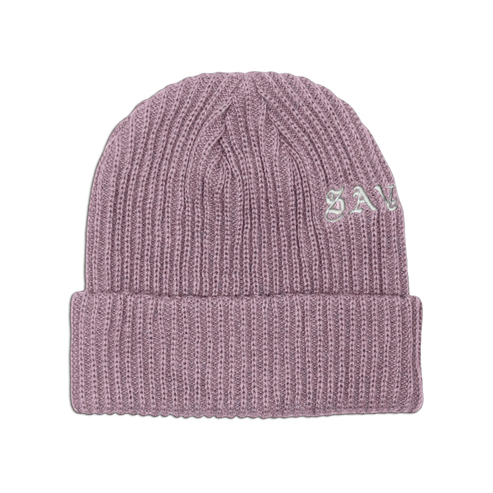 SAVS "OLD E" KNIT BEANIE - DUSTY LILAC