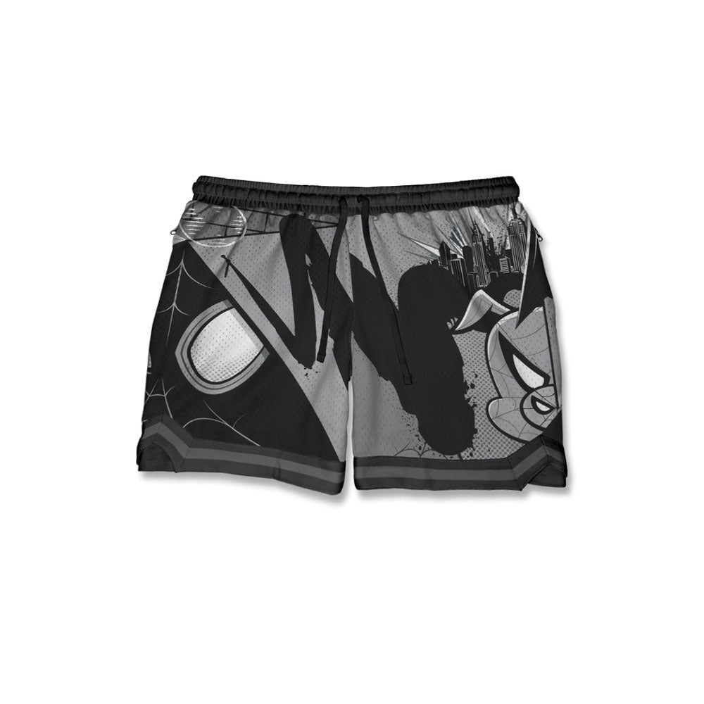 "WEB-SLINGER" MONOCHROME KIDS HOOP SHORTS