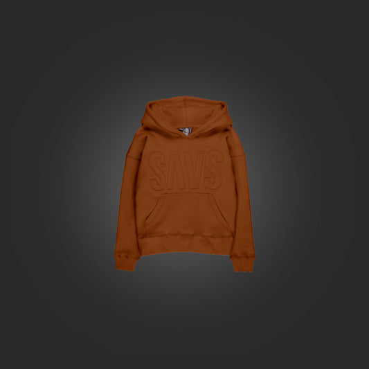 KIDS SAVS EMBOSSED HOODIE - BURNT ORANGE