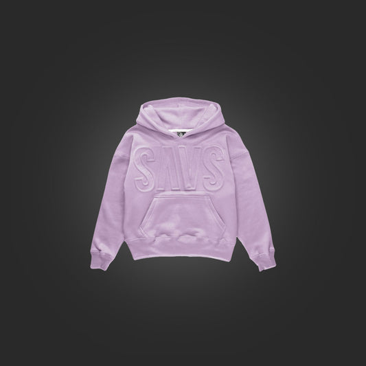 KIDS EMBOSSED HOODIE - LILAC