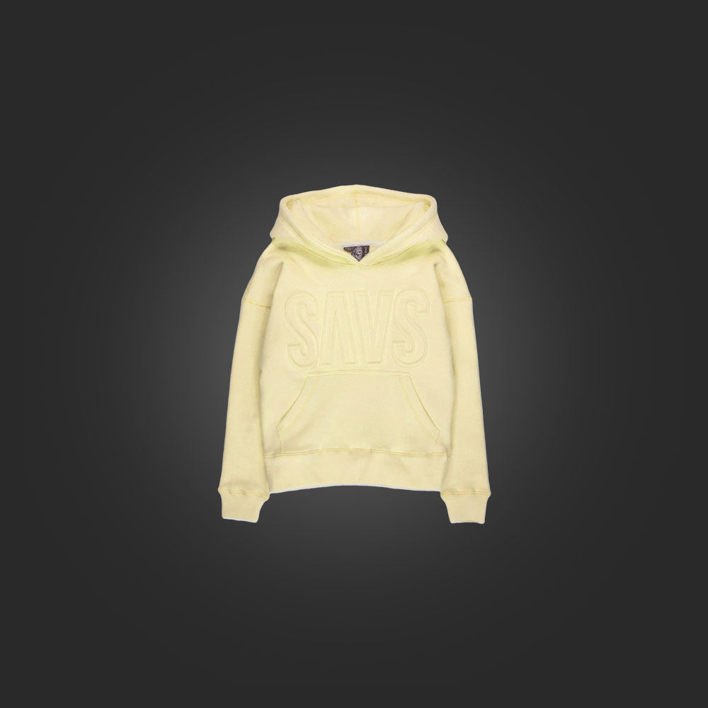 KIDS SAVS EMBOSSED HOODIE - CANARY