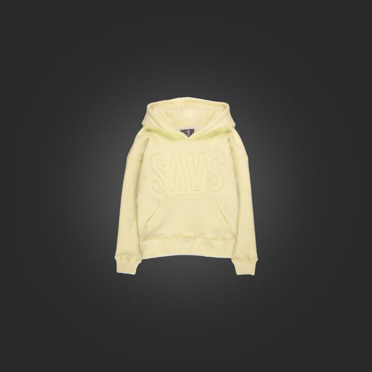 KIDS SAVS EMBOSSED HOODIE - CANARY