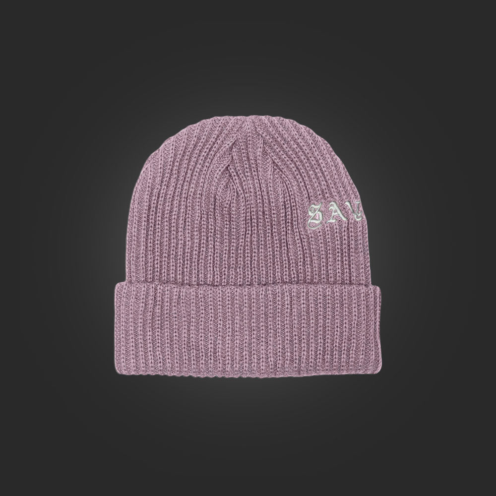 SAVS "OLD E" KNIT BEANIE - DUSTY LILAC