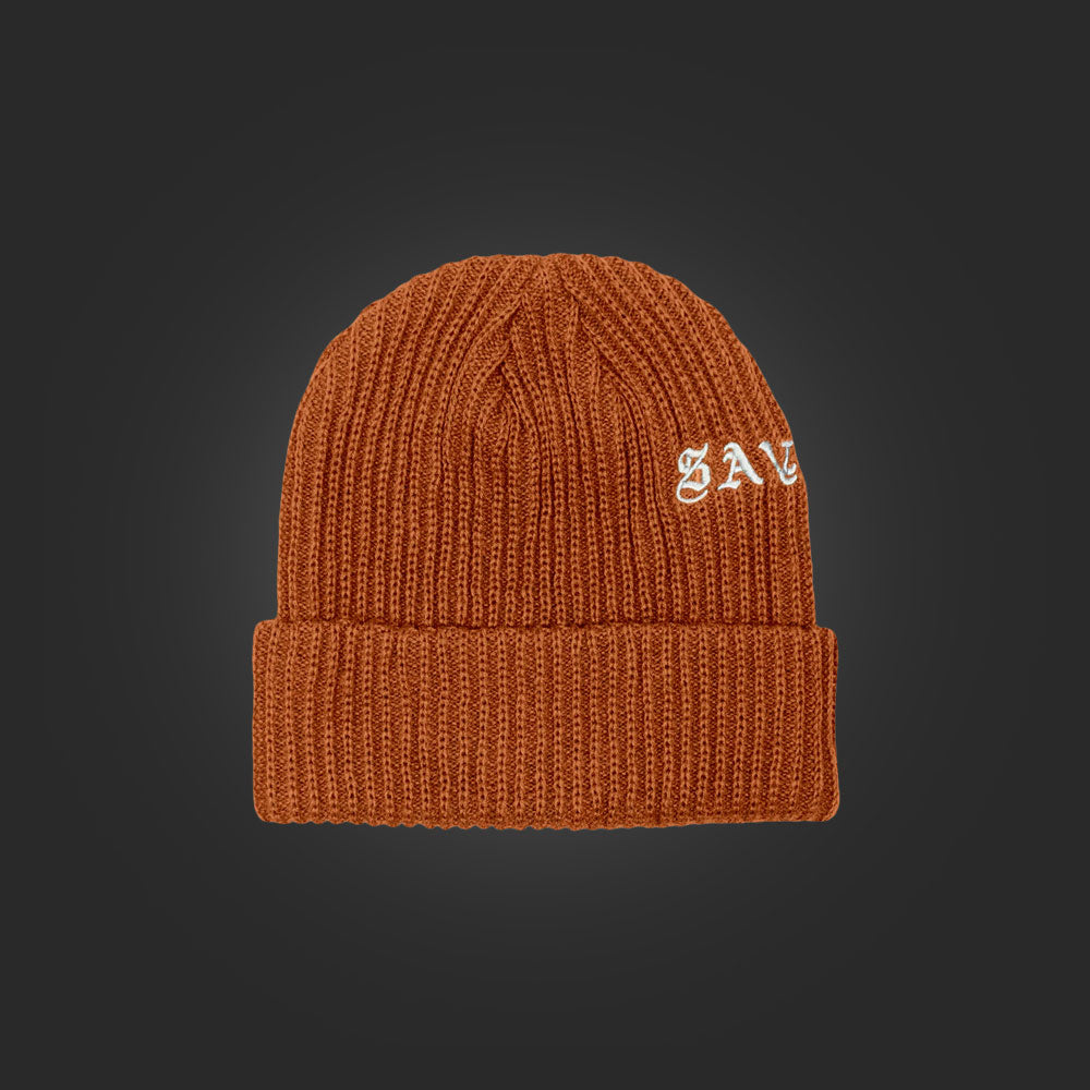 SAVS "OLD E" KNIT BEANIE - BURNT ORANGE