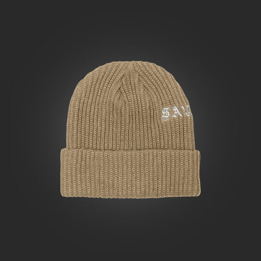 SAVS "OLD E" KNIT BEANIE - TAUPE