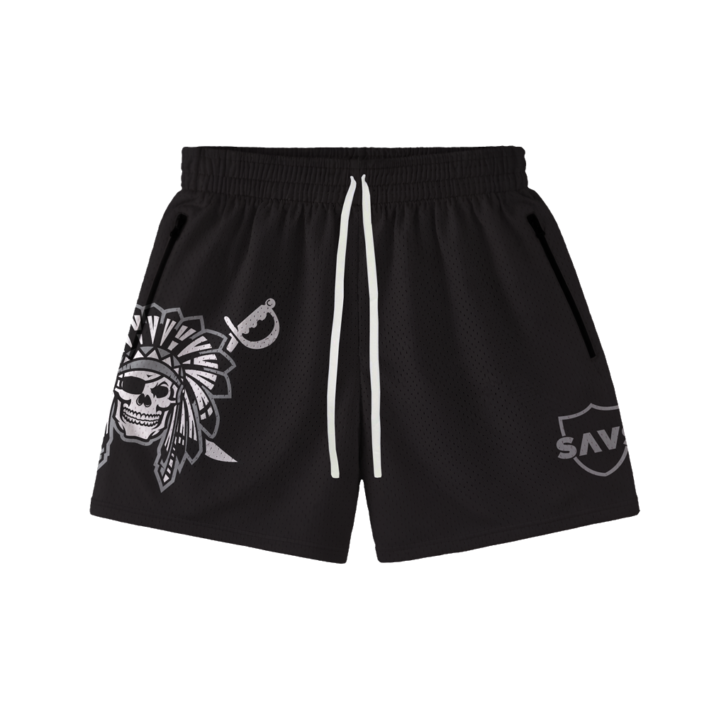 RAIDER SAVS HOOP SHORTS - BLACK