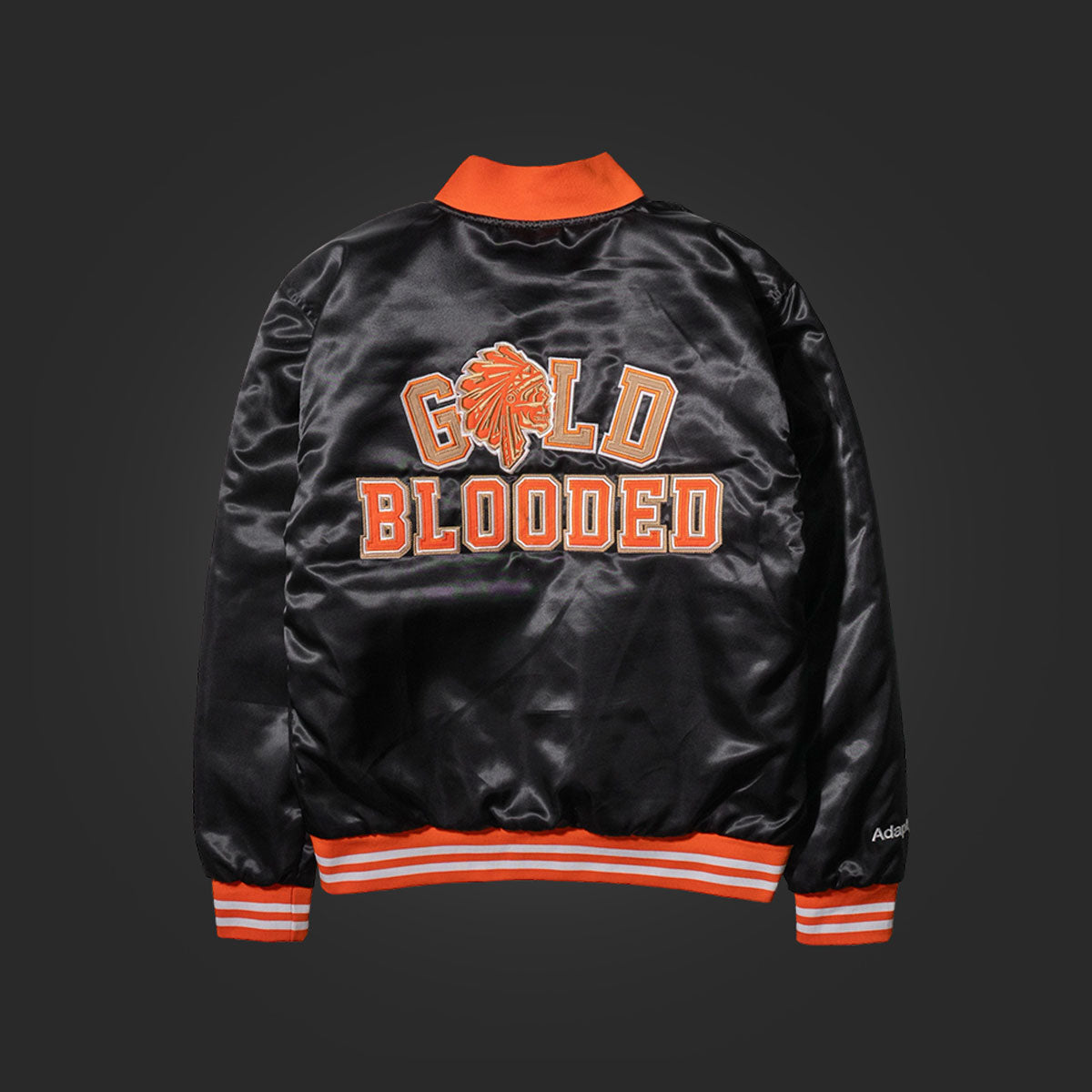 SAMPLE! GOLD BLOODED SFC SATIN JACKET - BLK/ORANGE