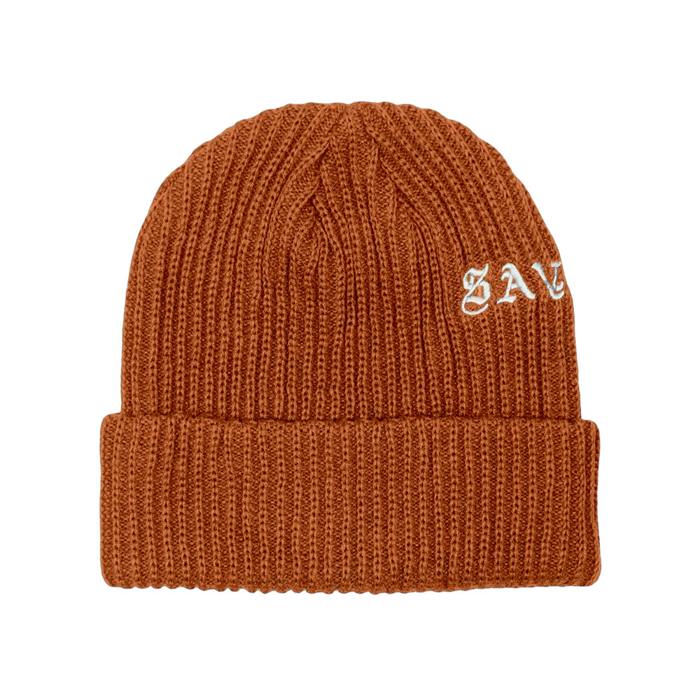 SAVS "OLD E" KNIT BEANIE - BURNT ORANGE