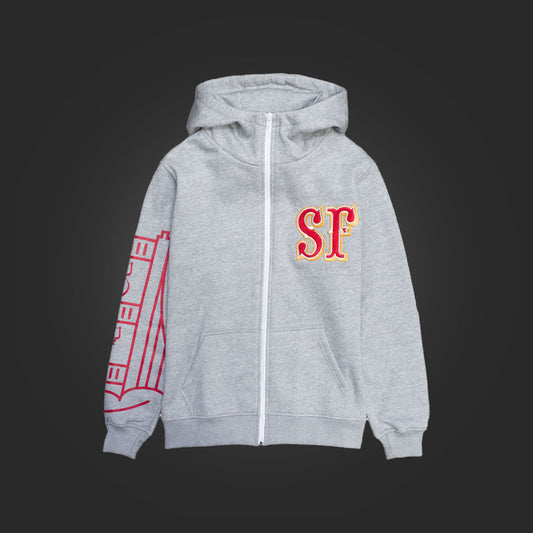SAVS x MOJO LABS x BBC "SF" CADET HOODIE - HEATHER GREY