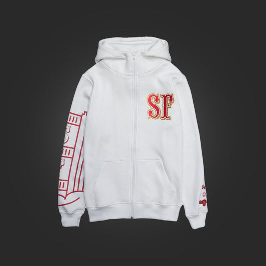 SAVS x MOJO LABS x BBC "SF" CADET HOODIE - WHITE