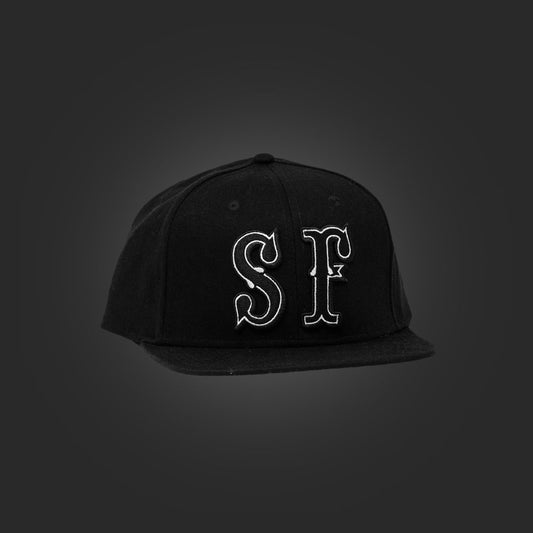 SAVS x BBC 6 PANEL "SF" SNAPBACK - BLACK