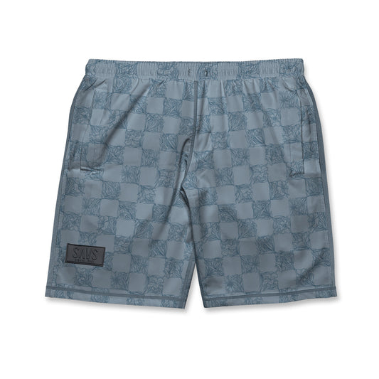 SAVS CHECKER FLORAL HYBRID SHORTS - SLATE BLUE