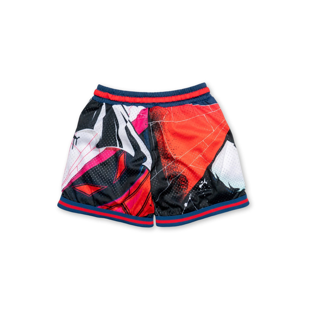 "WEBSLINGER" KIDS HOOP SHORTS SAVS