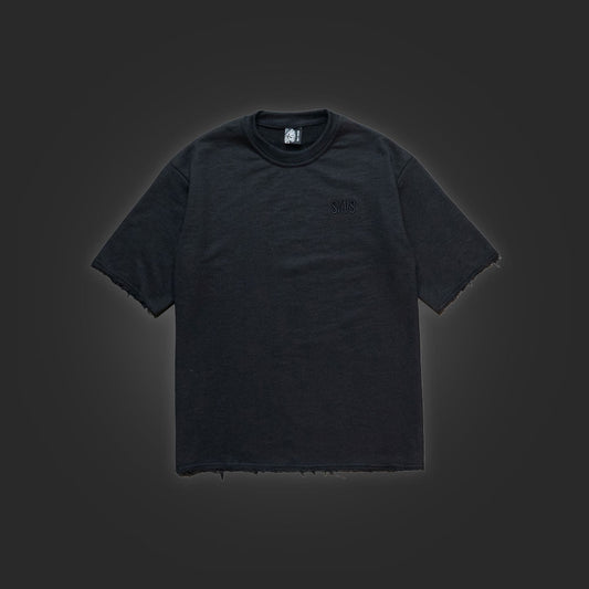 SAVS OUTLINE TERRY FLEECE SHORT SLEEVE SHIRT - BLACK