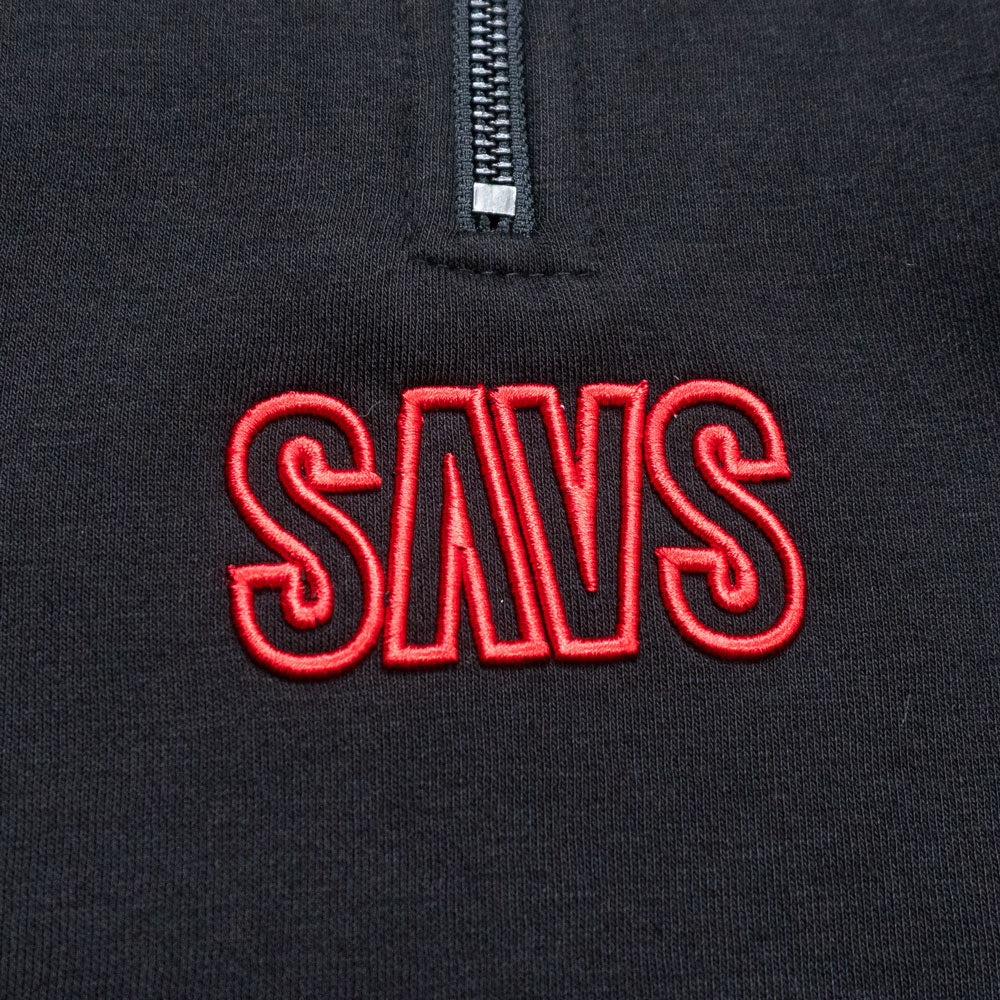 SAVS HALF ZIP SWEATSHIRT - BLACK