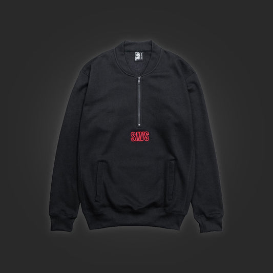 SAVS HALF ZIP SWEATSHIRT - BLACK