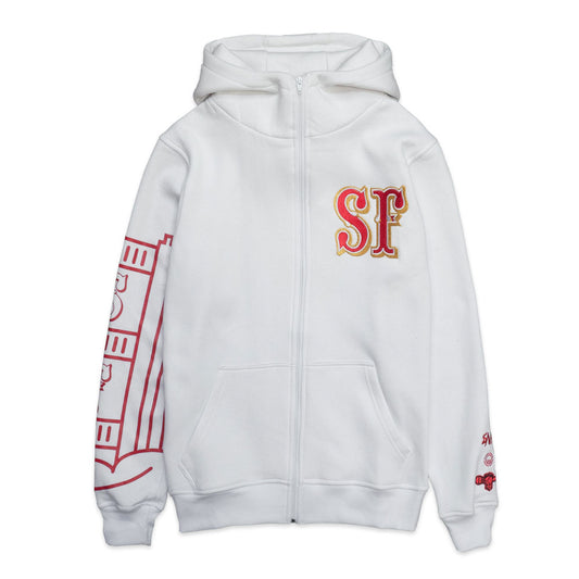 SAVS x MOJO LABS x BBC "SF" CADET HOODIE - WHITE