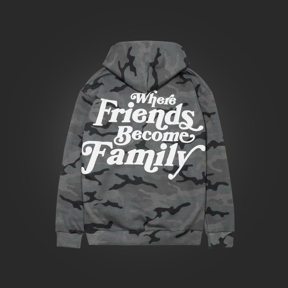 YFK x SAVS FRIENDS & FAMILY PREMIUM HOODIE - GREY CAMO