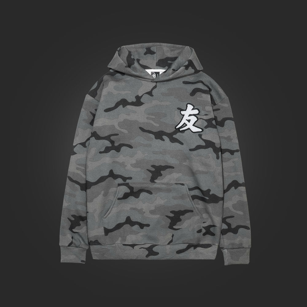 YFK x SAVS FRIENDS & FAMILY PREMIUM HOODIE - GREY CAMO