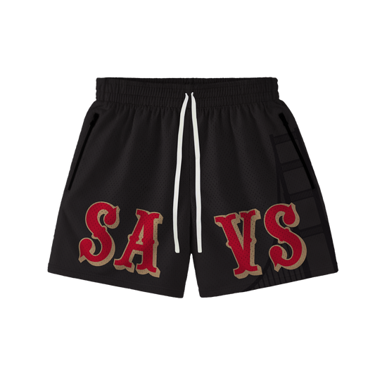 SF SAVS HOOP SHORTS - BLACK