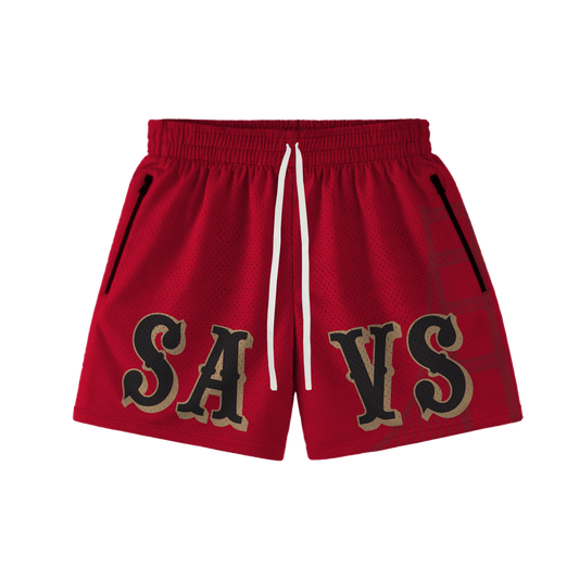 SF SAVS HOOP SHORTS - RED