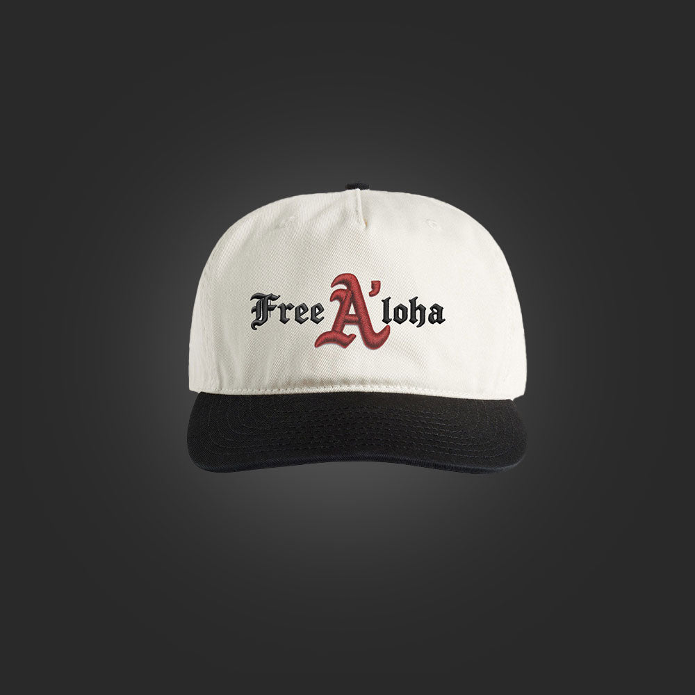 SAVS X FREE ALOHA 5 PANEL HAT - CREAM/BLACK
