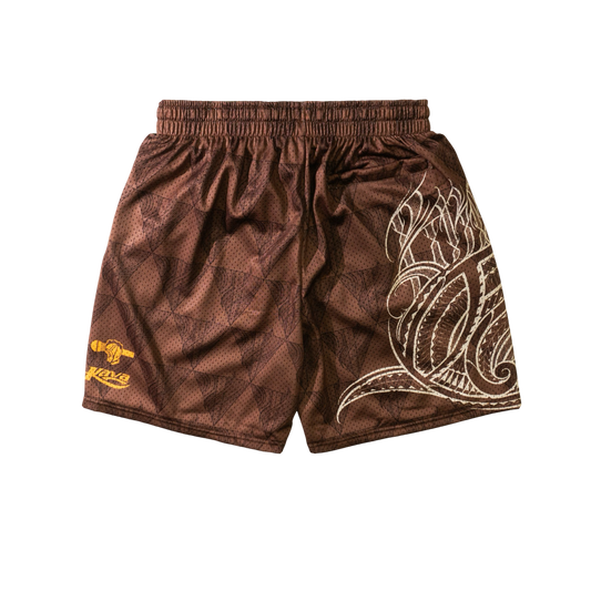 KAVA x BBC TRIANGLE HOOP SHORTS - MOCHA BROWN