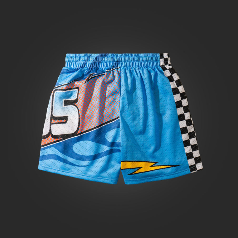 "GO FAST" MEN'S TRIMLESS HOOP SHORTS - DINOCO BLUE