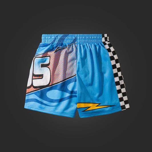 "GO FAST" MEN'S TRIMLESS HOOP SHORTS - DINOCO BLUE
