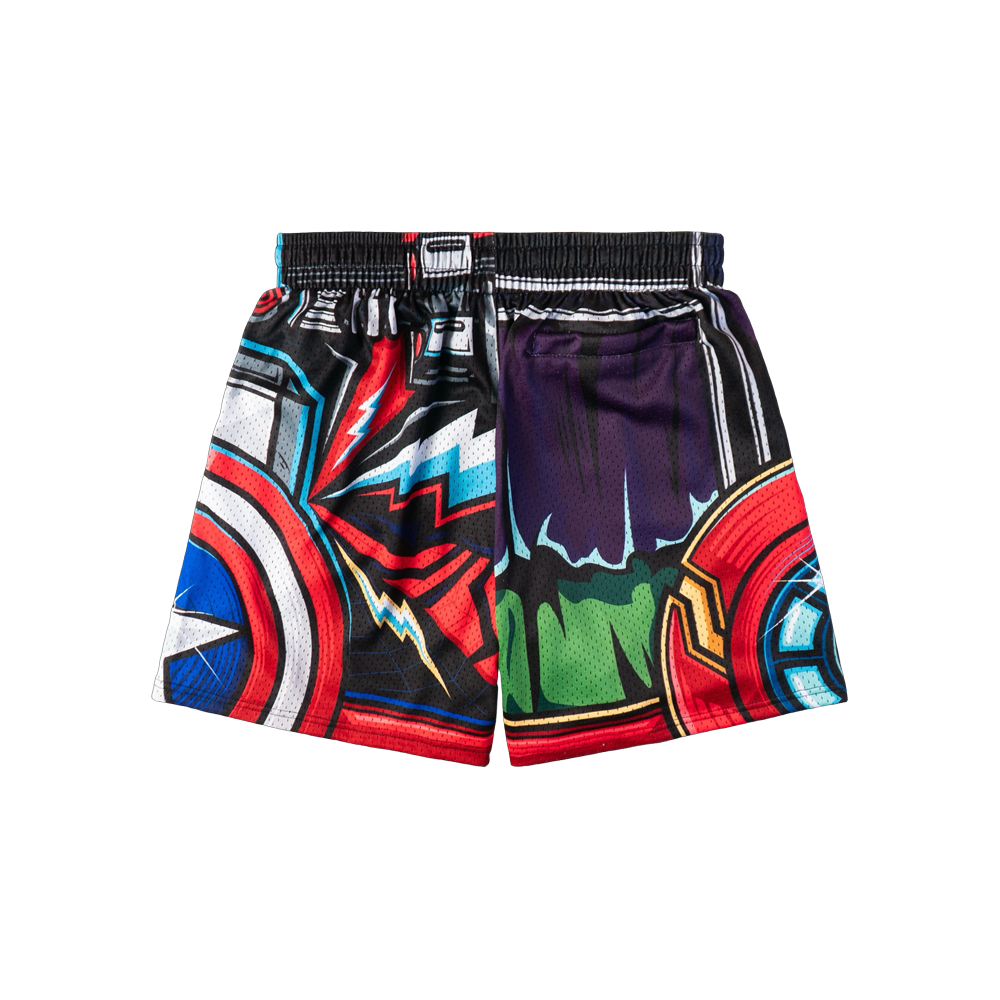 "WHAT THE?! HERO" MEN'S TRIMLESS HOOP SHORTS