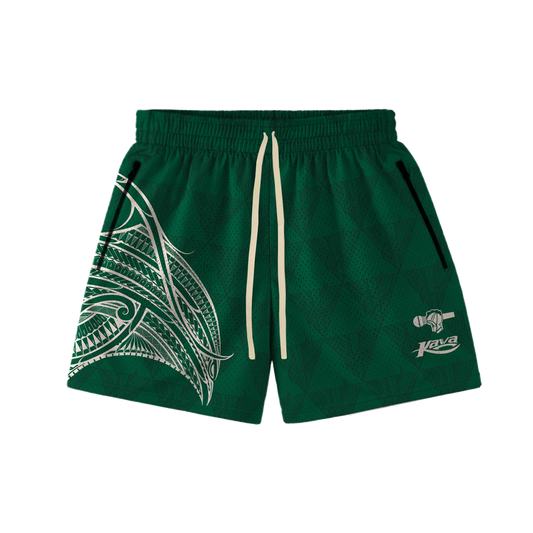 KAVA x BBC MEN'S TRIMLESS HOOP SHORTS - GREEN