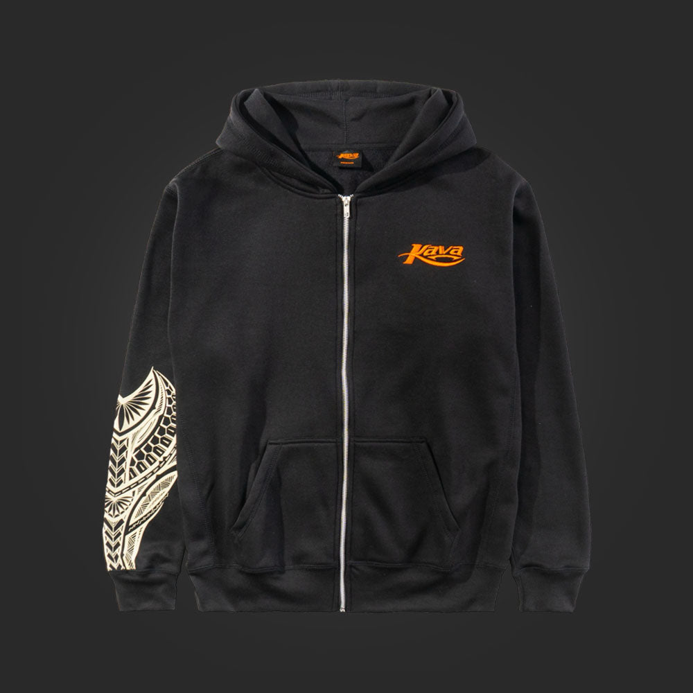 SAVS x KAVA ZIP HOODIE - BLACK