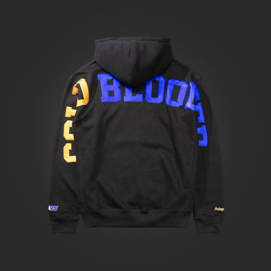 SAVS x ADAPT GOLD BLOODED "FULLBACK" HOODIE - BLACK/ROYAL/YELLOW