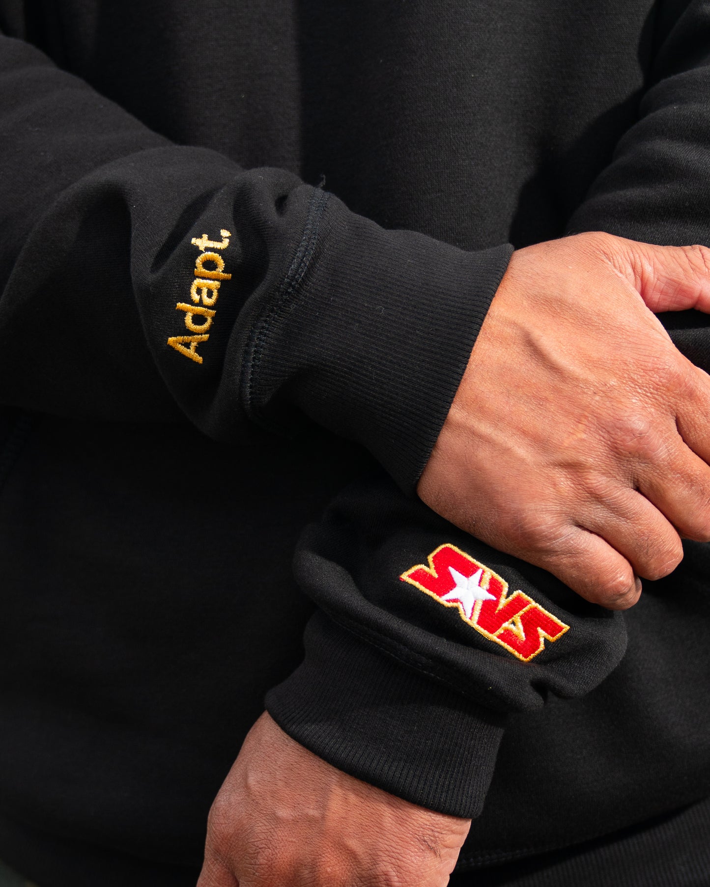 SAVS x ADAPT GOLD BLOODED "FULLBACK" HOODIE - BLACK