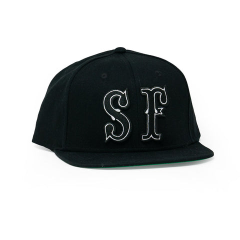 SAVS x BBC 6 PANEL "SF" SNAPBACK - BLACK