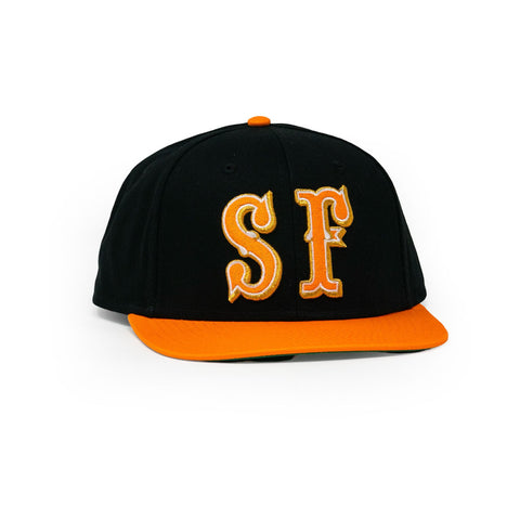 SAVS x BBC 6 PANEL "SF" SNAPBACK - BLACK/ORANGE